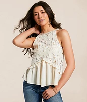 Miss Me Crochet High Neck Tank Top