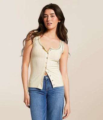 Miss Me Crochet Trim Tank Top