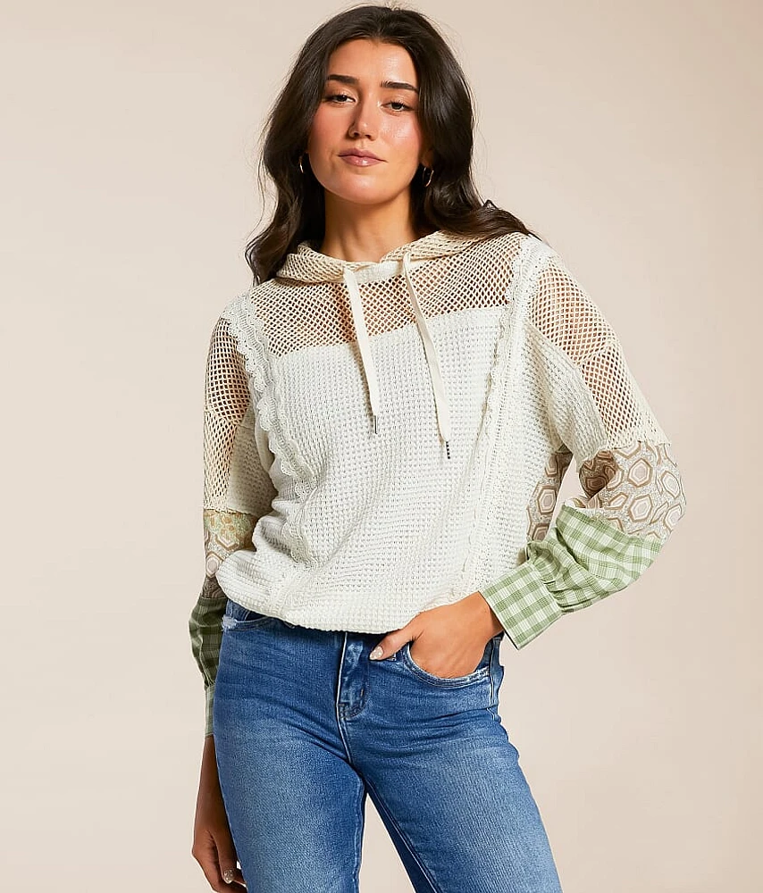 Pieced Crochet Hoodie