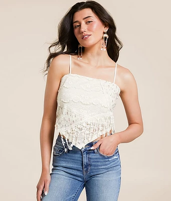 Miss Me Floral Lace Hanky Tank Top
