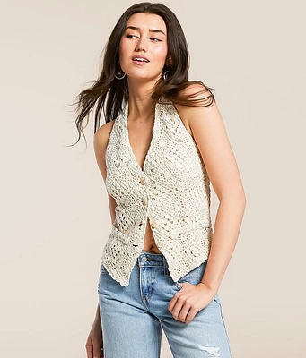 Miss Me Crochet Halter Vest