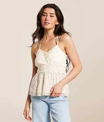 Miss Me Floral Eyelet Tank Top