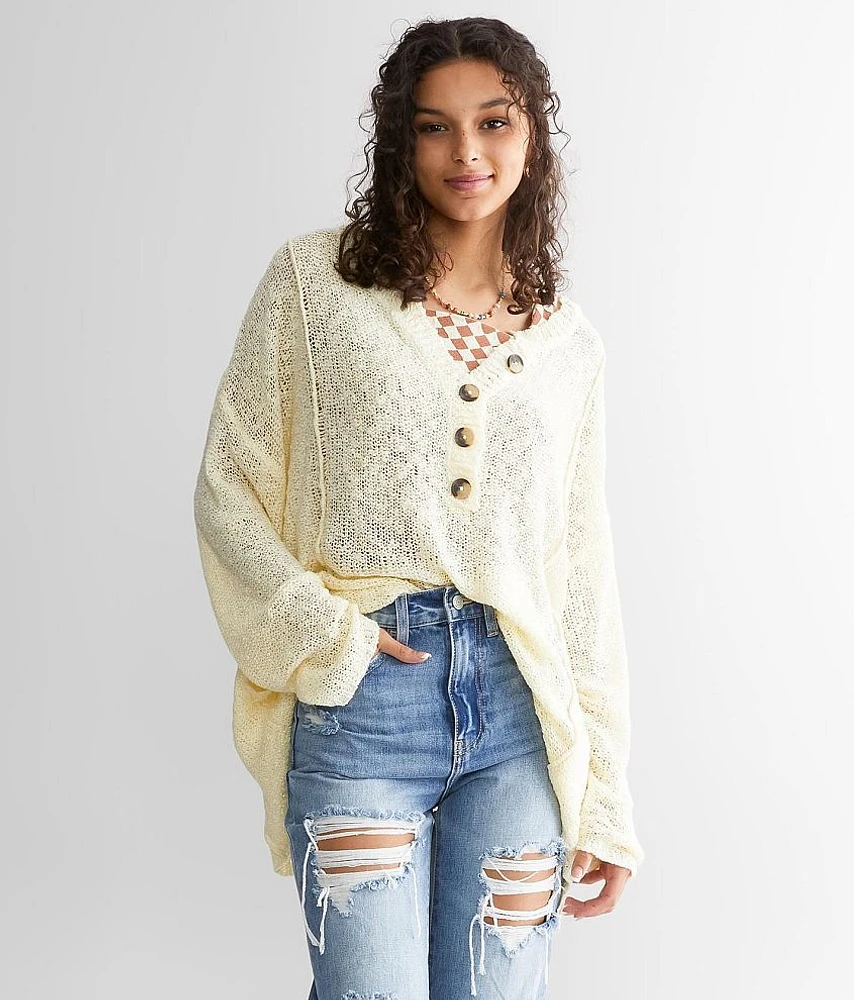 Oversized Henley Sweater