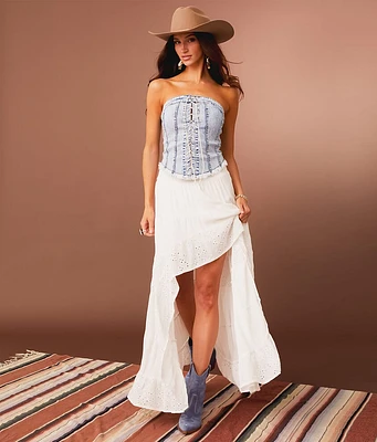 Sterling & Stitch Eyelet Maxi Skirt