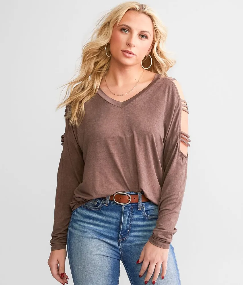 Strappy Cold Shoulder Top