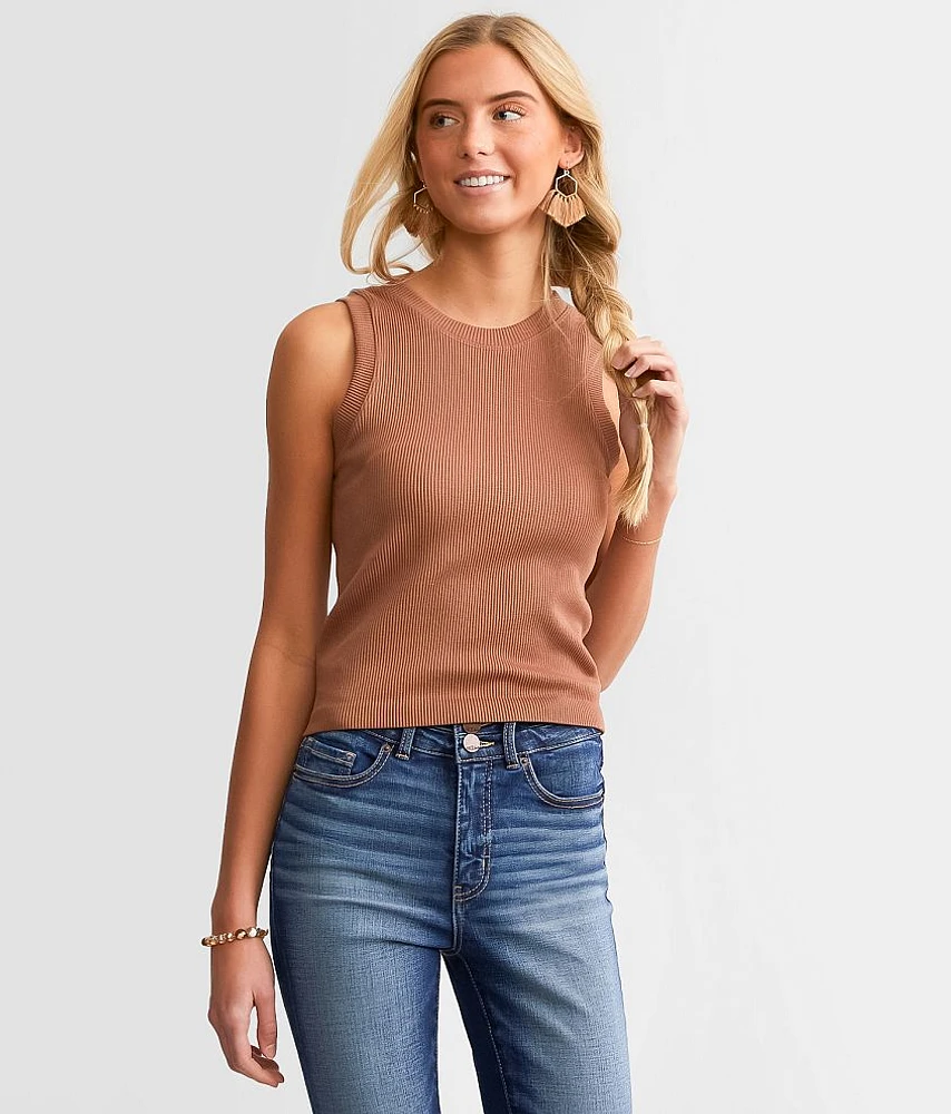 The High Neck Ribbed Contour Tank Top