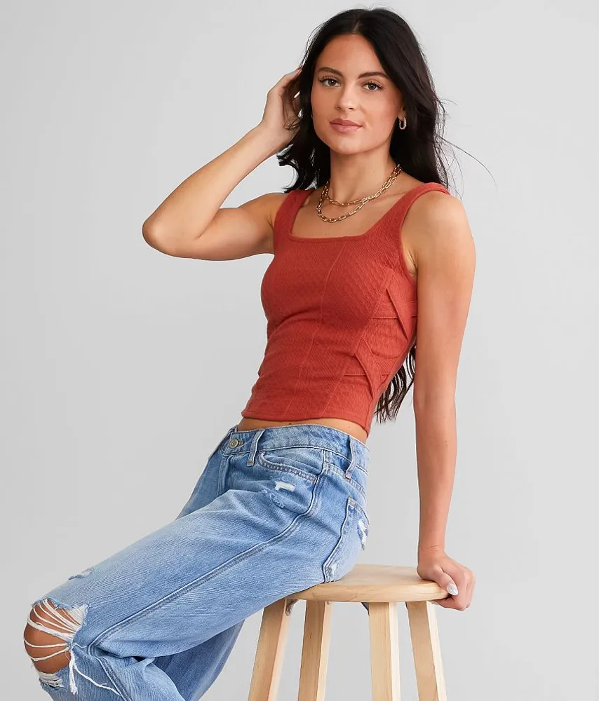 Strappy Square Neck Tank Top