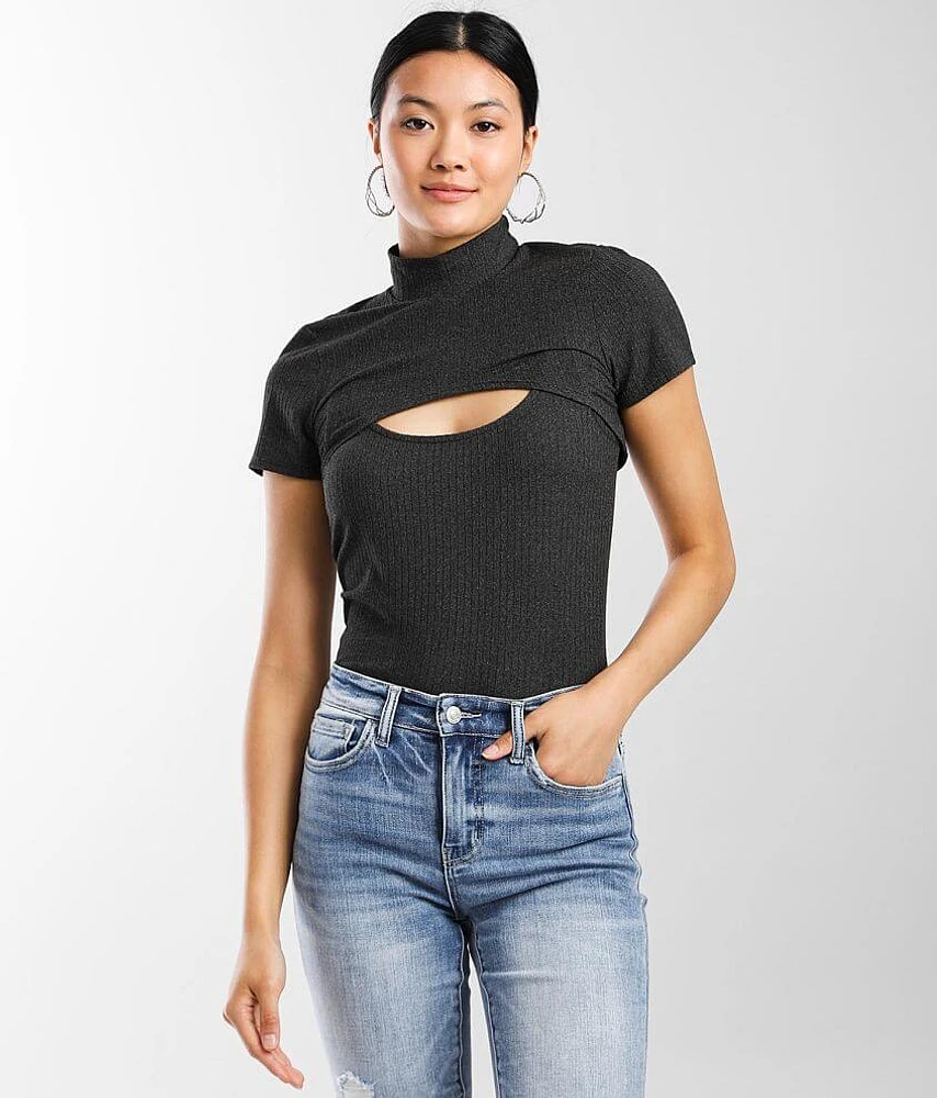 Mock Neck Two-Piece Top Set