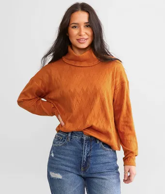 Daytrip Turtleneck Chevron Top