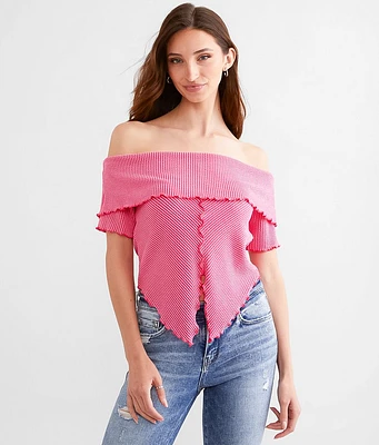Willow & Root Split Front Off The Shoulder Top