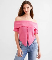 Willow & Root Split Front Off The Shoulder Top