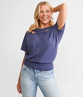 Daytrip Twisted Front Dolman Top