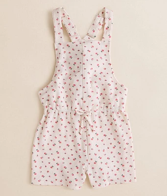 Girls - BKE Floral Ribbed Overall Short