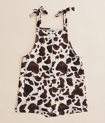 Girls - BKE Cow Print Cuffed Romper