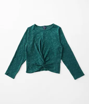 Girls - Daytrip Textured Animal Print Top
