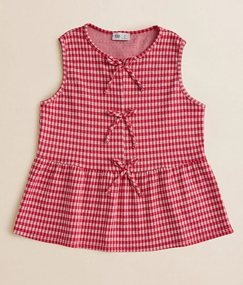 Girls - BKE Gingham Peplum Tank Top