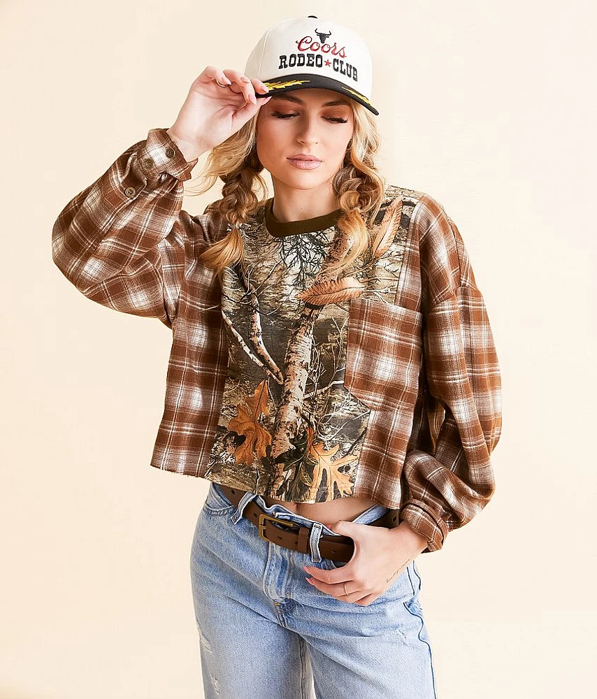 Camo Plaid Top