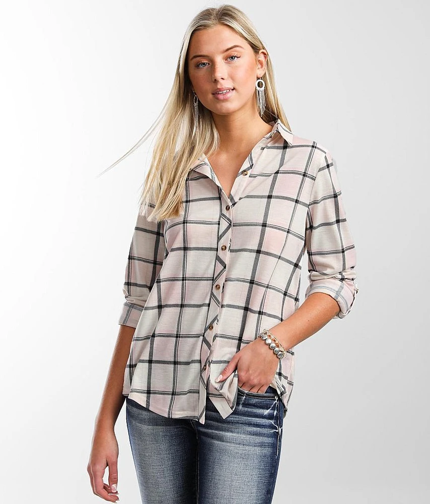 Plaid Knit Shirt