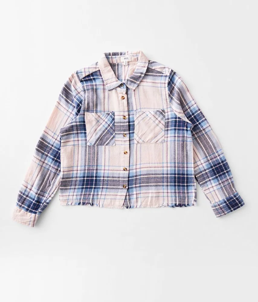 Girls - Frayed Flannel Shirt