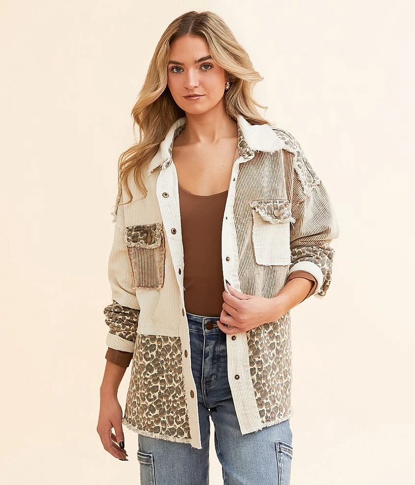 Pieced Corduroy Shacket