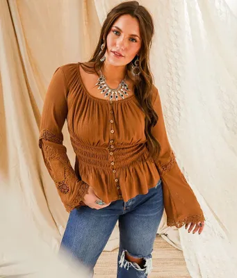 Gimmicks Crinkled Peplum Top