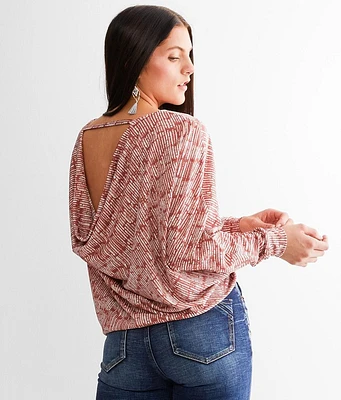 Buckle Black Cowl Neck Top