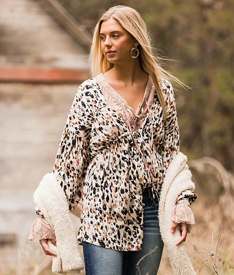 Gimmicks Animal Print Woven Top