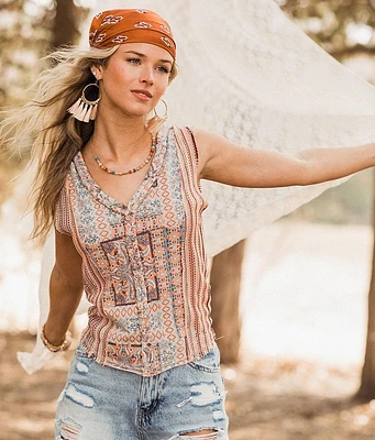 Gimmicks Pieced Crochet Tank Top