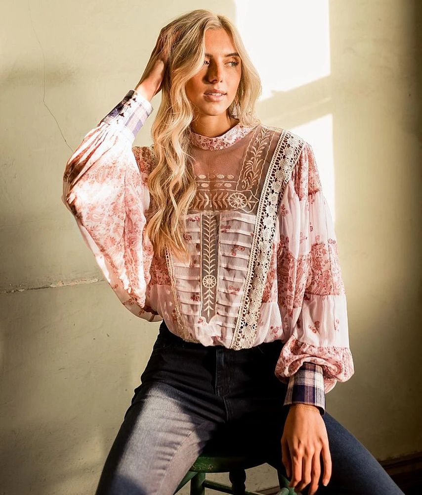 Pieced Chiffon Top