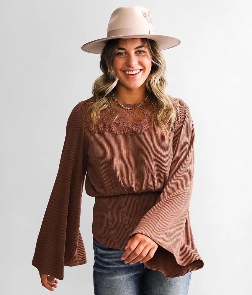 Eyelash Lace Yoke Top