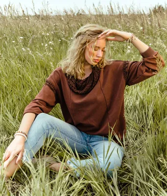 Gimmicks Crochet Cowl Neck Pullover