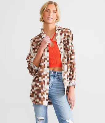Gilded Intent Checkered Boyfriend Blouse