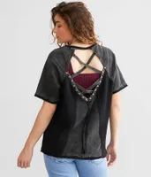Gilded Intent Pieced Waffle Knit Top