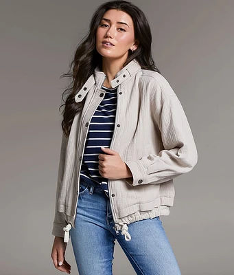 BKE Textured Mock Neck Jacket