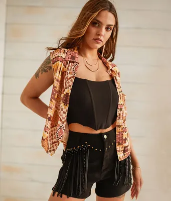 Sterling & Stitch Western Collared Tank Top