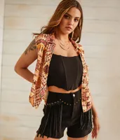 Sterling & Stitch Western Collared Tank Top