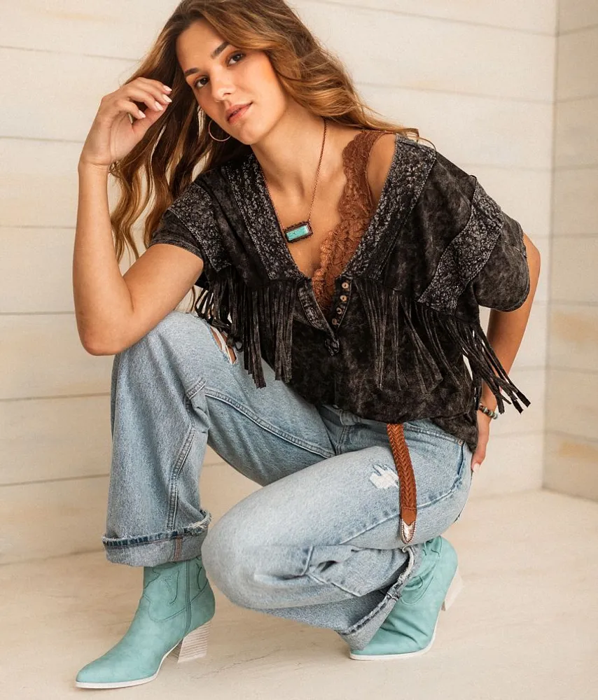 Washed Fringe Henley