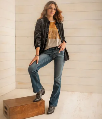 Sterling & Stitch Sheer Metallic Blouse