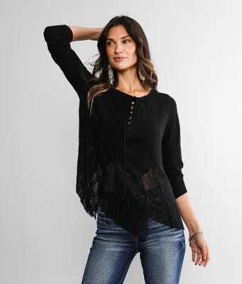 Gimmicks Lace & Mesh Hem Top