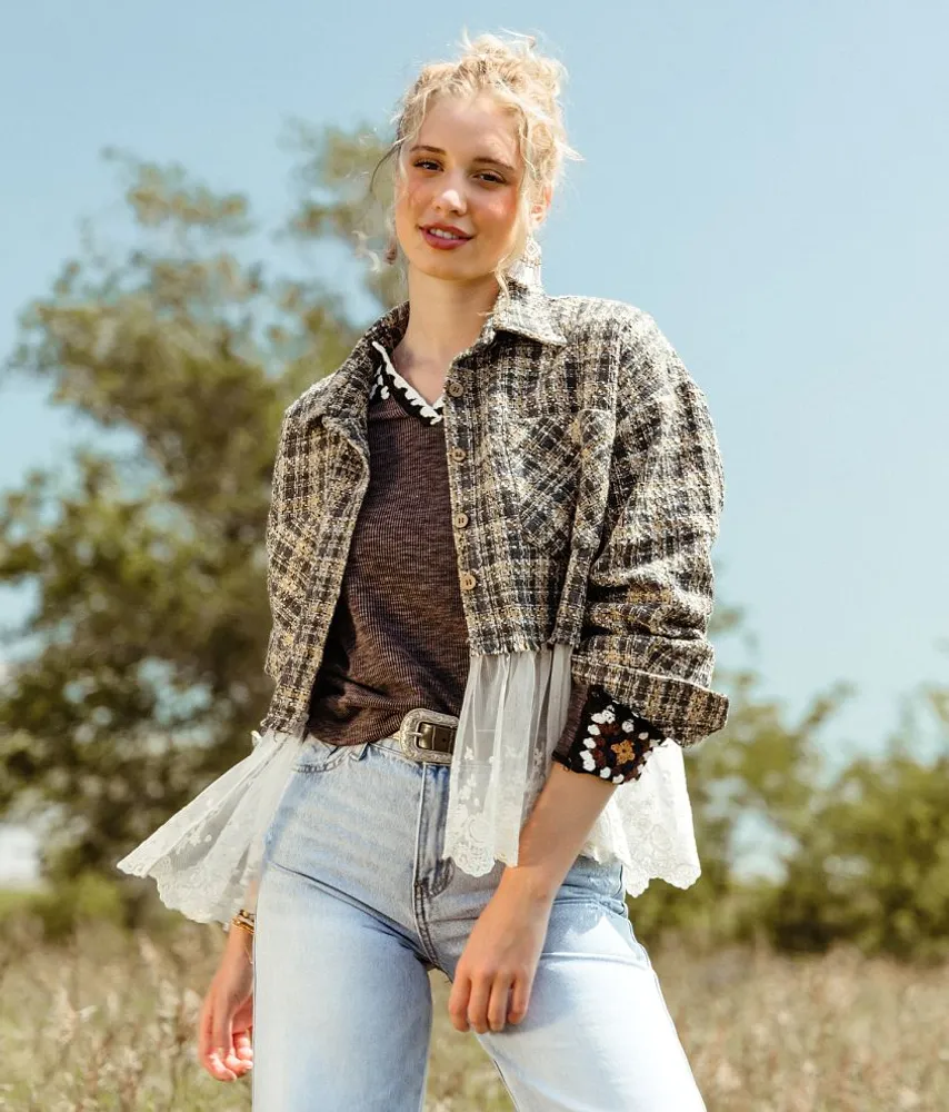 Tweed & Lace Flannel Shirt