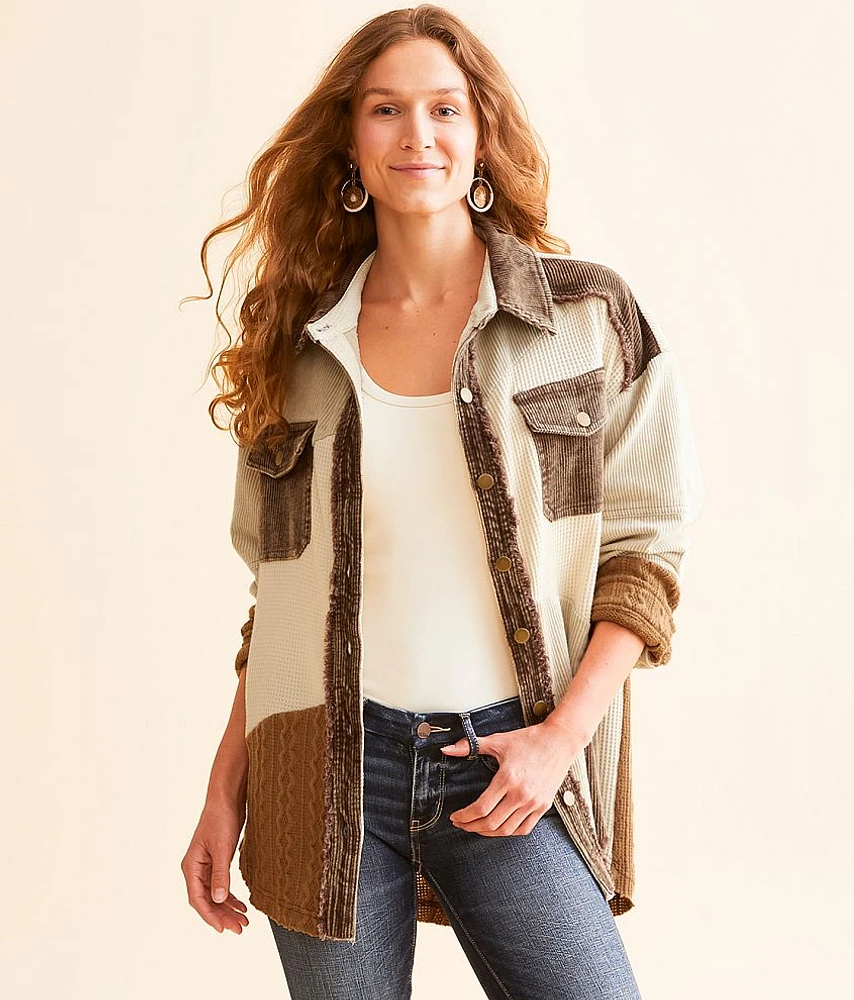 Pieced Corduroy Oversized Jacket