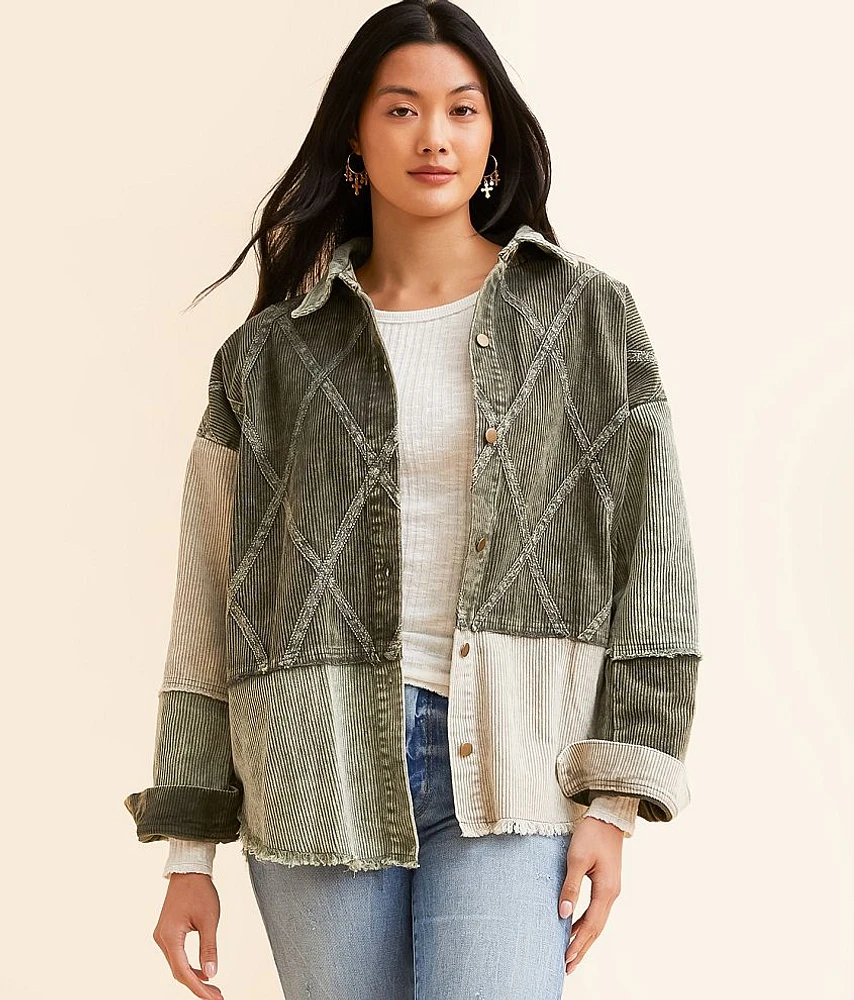 Pieced Corduroy Shacket