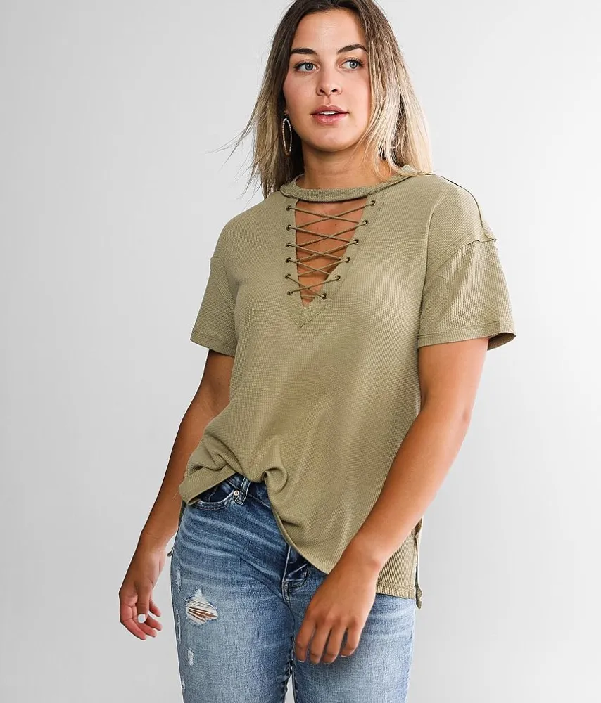 Lace-Up Thermal Top