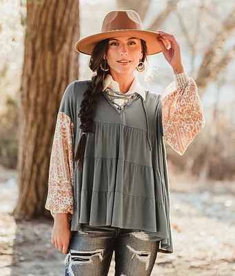 Gimmicks Tiered Raw Edge Top