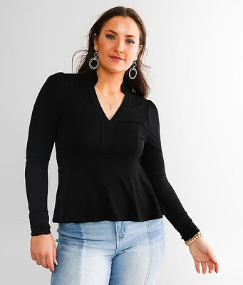 red by BKE Collared Top