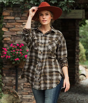 Gimmicks Frayed Plaid Shirt