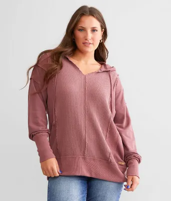 BKE Pieced Waffle Knit Hoodie