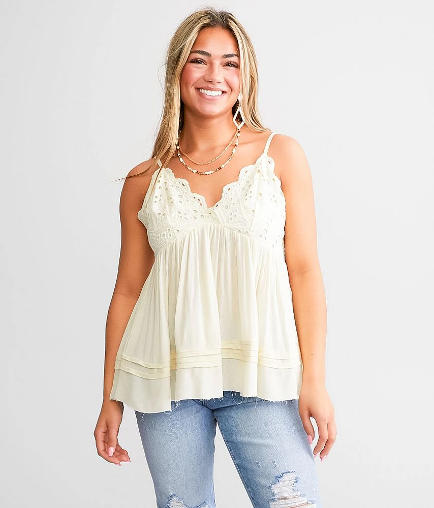 Flowy Eyelet Tank Top