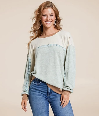 BKE Pieced Plaid Top