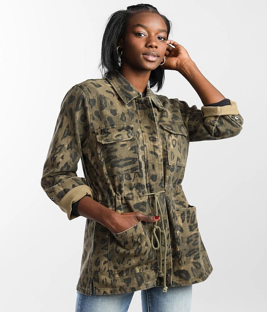 Washed Animal Print Jacket